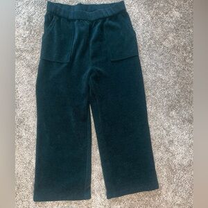 Dark green wide leg lounge style pants